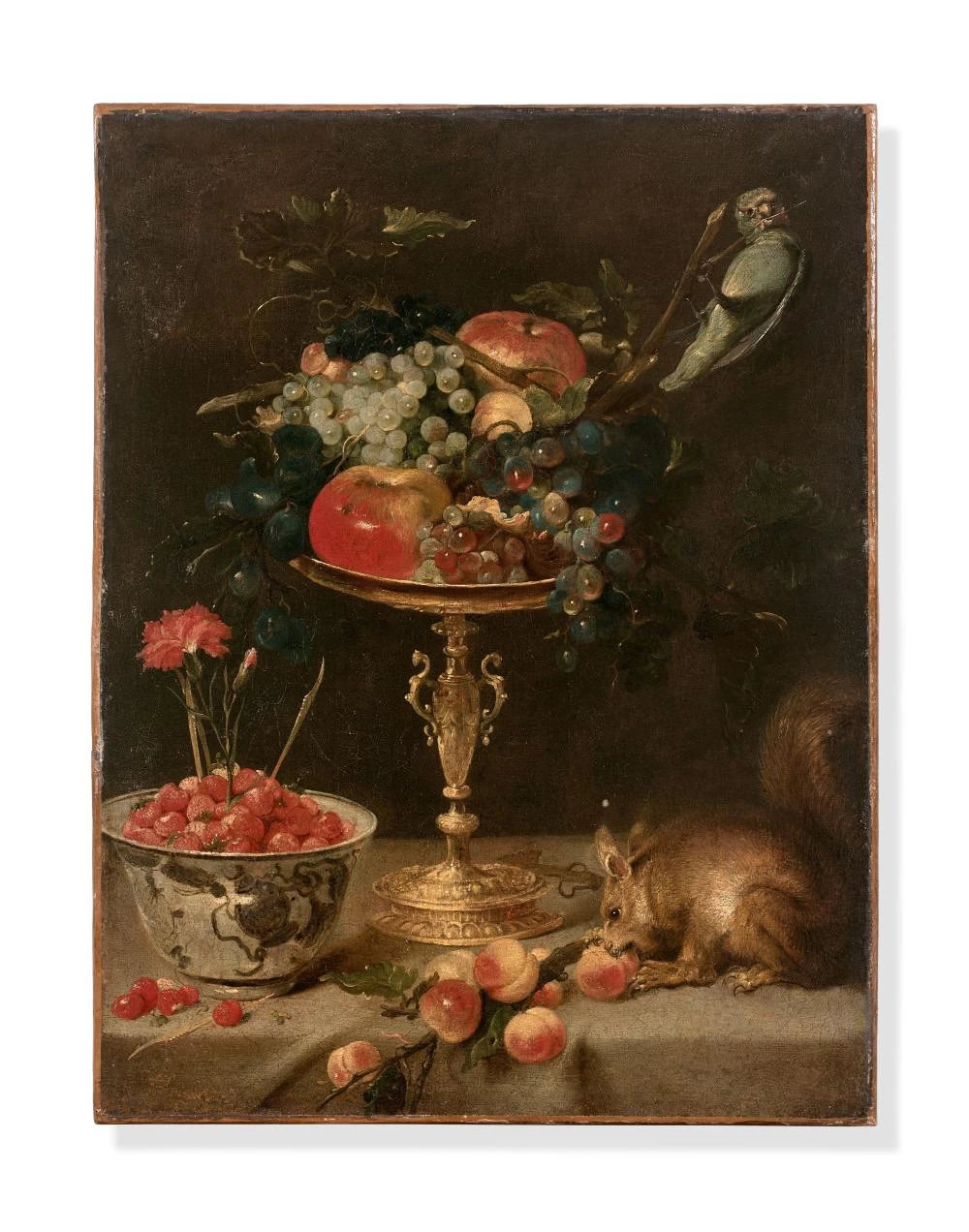 Natura morta con frutta e scoiattolo